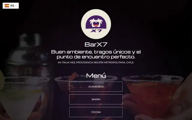 Captura de la página de inicio de la web de BarX7
