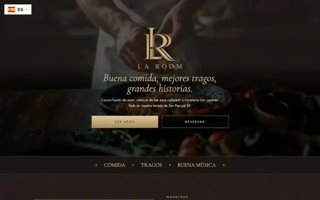 Captura de la página de inicio de la web de La Room