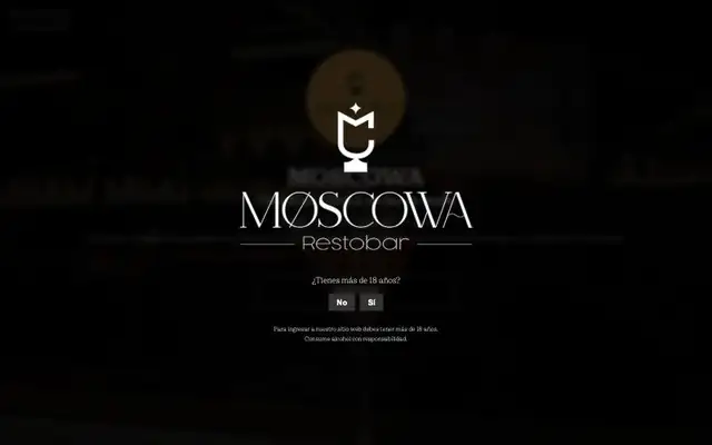 Captura de la página de inicio de la web de Moscowa Restobar